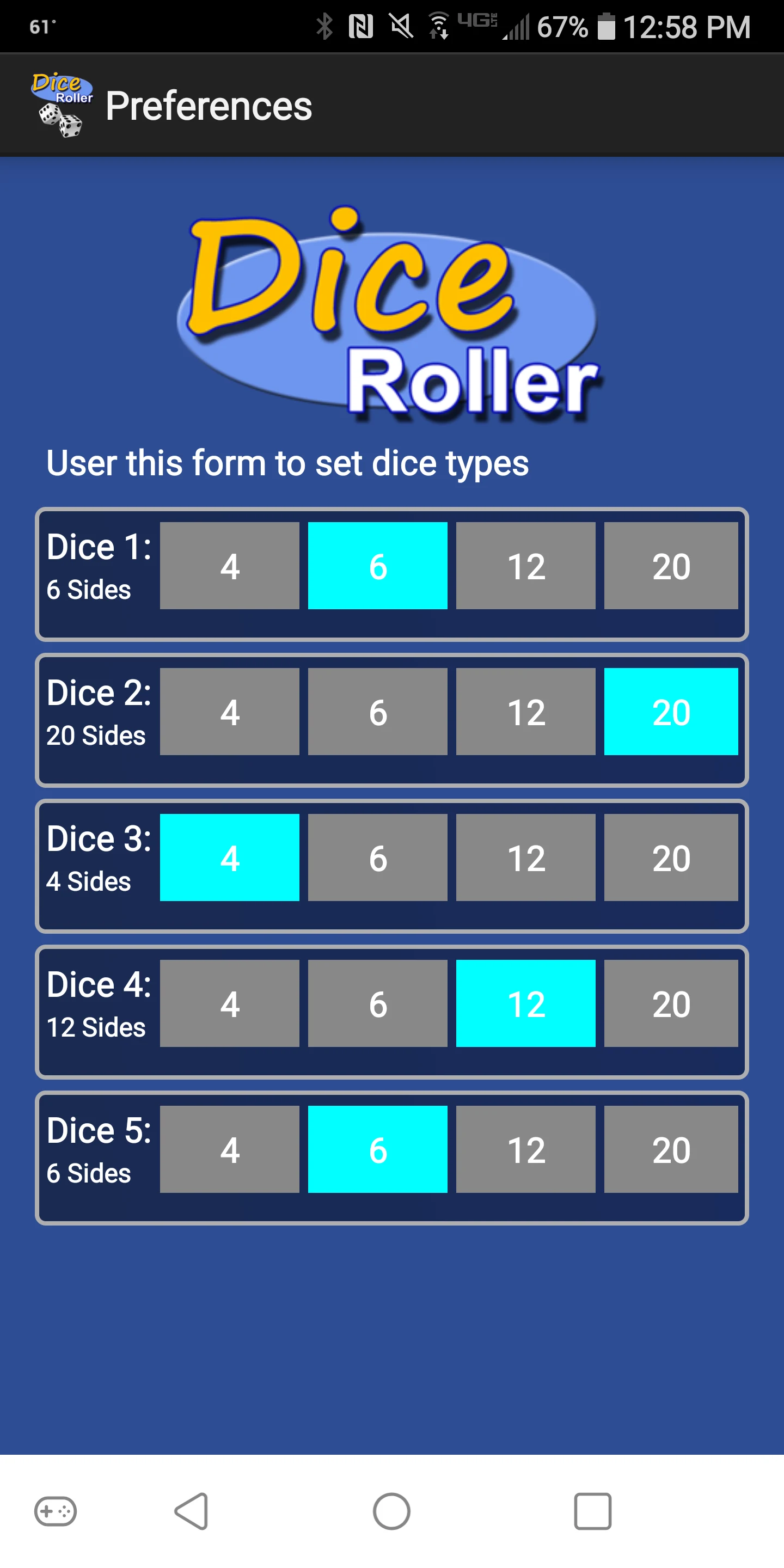 Dice Roller Simulator screenshot
